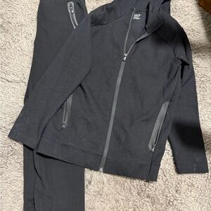 Old Navy Active Black Fleece Zip Jacket and Matching Pants